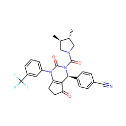 C[C@@H]1CN(C(=O)N2C(=O)N(c3cccc(C(F)(F)F)c3)C3=C(C(=O)CC3)[C@@H]2c2ccc(C#N)cc2)C[C@H]1C ZINC001772634152