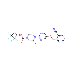 C[C@@H]1CN(C(=O)O[C@@H]2CC(F)(F)C2(F)F)CCN1c1ncc(OCc2ccncc2C#N)cn1 ZINC000096269990