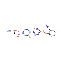 C[C@@H]1CN(C(=O)OC(C)(C)C#N)CCN1c1ncc(OCc2ccncc2C#N)cn1 ZINC000084733365