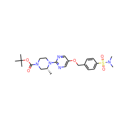 C[C@@H]1CN(C(=O)OC(C)(C)C)CCN1c1ncc(OCc2ccc(S(=O)(=O)N(C)C)cc2)cn1 ZINC000084690640