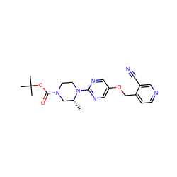 C[C@@H]1CN(C(=O)OC(C)(C)C)CCN1c1ncc(OCc2ccncc2C#N)cn1 ZINC000084689600