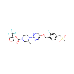 C[C@@H]1CN(C(=O)OC2(C(F)(F)F)COC2)CCN1c1ncc(OCc2ccc(CS(C)(=O)=O)cc2F)cn1 ZINC000116204346