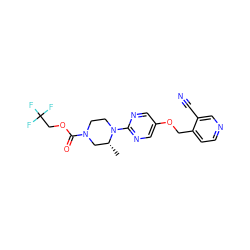 C[C@@H]1CN(C(=O)OCC(F)(F)F)CCN1c1ncc(OCc2ccncc2C#N)cn1 ZINC000084740822