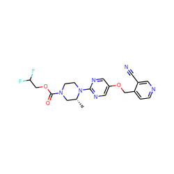 C[C@@H]1CN(C(=O)OCC(F)F)CCN1c1ncc(OCc2ccncc2C#N)cn1 ZINC000084704913