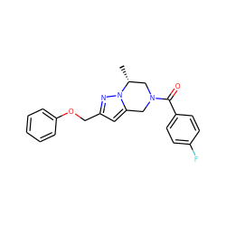 C[C@@H]1CN(C(=O)c2ccc(F)cc2)Cc2cc(COc3ccccc3)nn21 ZINC000168074477