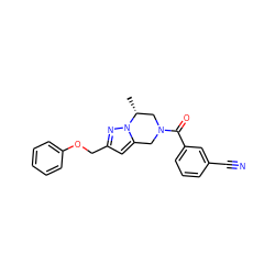 C[C@@H]1CN(C(=O)c2cccc(C#N)c2)Cc2cc(COc3ccccc3)nn21 ZINC000168079923