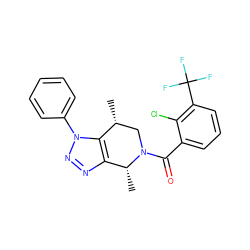 C[C@@H]1CN(C(=O)c2cccc(C(F)(F)F)c2Cl)[C@H](C)c2nnn(-c3ccccc3)c21 ZINC000226023571