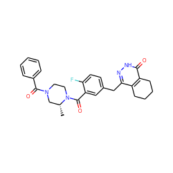 C[C@@H]1CN(C(=O)c2ccccc2)CCN1C(=O)c1cc(Cc2n[nH]c(=O)c3c2CCCC3)ccc1F ZINC000148030808