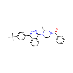 C[C@@H]1CN(C(=O)c2ccccc2)CCN1c1nnc(-c2ccc(C(C)(C)C)cc2)c2ccccc12 ZINC000049045243