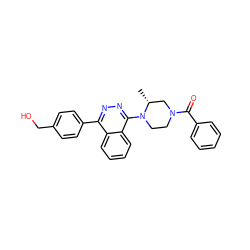 C[C@@H]1CN(C(=O)c2ccccc2)CCN1c1nnc(-c2ccc(CO)cc2)c2ccccc12 ZINC000049112468