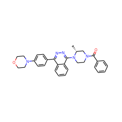 C[C@@H]1CN(C(=O)c2ccccc2)CCN1c1nnc(-c2ccc(N3CCOCC3)cc2)c2ccccc12 ZINC000058537940