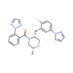 C[C@@H]1CN(C(=O)c2ccccc2-n2nccn2)[C@H](Cc2cc(-n3nccn3)ccc2F)CO1 ZINC001772641561