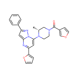 C[C@@H]1CN(C(=O)c2ccoc2)CCN1c1cc(-c2ccco2)nc2cc(-c3ccccc3)nn12 ZINC000095568767