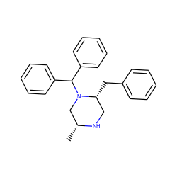 C[C@@H]1CN(C(c2ccccc2)c2ccccc2)[C@H](Cc2ccccc2)CN1 ZINC000096270771