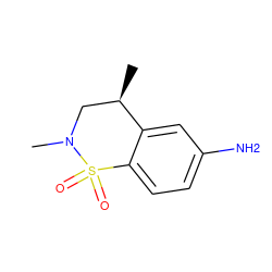 C[C@@H]1CN(C)S(=O)(=O)c2ccc(N)cc21 ZINC000095587351