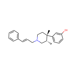 C[C@@H]1CN(C/C=C/c2ccccc2)CC[C@]1(C)c1cccc(O)c1 ZINC000027559837