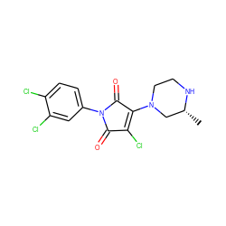 C[C@@H]1CN(C2=C(Cl)C(=O)N(c3ccc(Cl)c(Cl)c3)C2=O)CCN1 ZINC000064527117