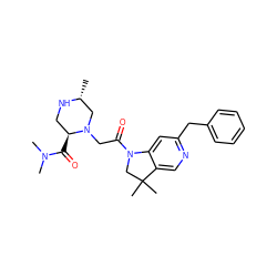 C[C@@H]1CN(CC(=O)N2CC(C)(C)c3cnc(Cc4ccccc4)cc32)[C@@H](C(=O)N(C)C)CN1 ZINC000219014427