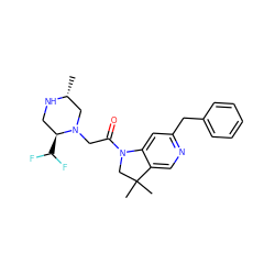 C[C@@H]1CN(CC(=O)N2CC(C)(C)c3cnc(Cc4ccccc4)cc32)[C@@H](C(F)F)CN1 ZINC000205484526