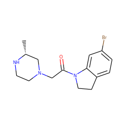 C[C@@H]1CN(CC(=O)N2CCc3ccc(Br)cc32)CCN1 ZINC000205471049