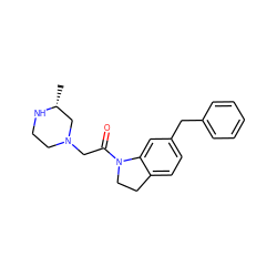 C[C@@H]1CN(CC(=O)N2CCc3ccc(Cc4ccccc4)cc32)CCN1 ZINC000221249162