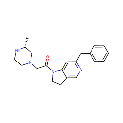 C[C@@H]1CN(CC(=O)N2CCc3cnc(Cc4ccccc4)cc32)CCN1 ZINC000205475976