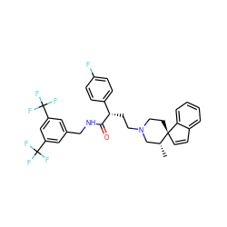 C[C@@H]1CN(CC[C@H](C(=O)NCc2cc(C(F)(F)F)cc(C(F)(F)F)c2)c2ccc(F)cc2)CC[C@@]12C=Cc1ccccc12 ZINC000034804236