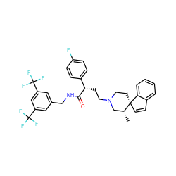 C[C@@H]1CN(CC[C@H](C(=O)NCc2cc(C(F)(F)F)cc(C(F)(F)F)c2)c2ccc(F)cc2)CC[C@]12C=Cc1ccccc12 ZINC000034804252