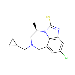 C[C@@H]1CN(CC2CC2)Cc2cc(Cl)cc3nc(S)n1c23 ZINC000026260664