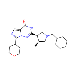 C[C@@H]1CN(CC2CCCCC2)C[C@@H]1c1nn2c(C3CCOCC3)ncc2c(=O)[nH]1 ZINC000205443412