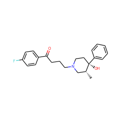 C[C@@H]1CN(CCCC(=O)c2ccc(F)cc2)CC[C@@]1(O)c1ccccc1 ZINC000029558888