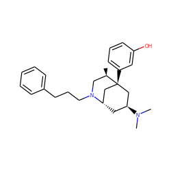 C[C@@H]1CN(CCCc2ccccc2)[C@H]2C[C@H](N(C)C)C[C@]1(c1cccc(O)c1)C2 ZINC000103292769