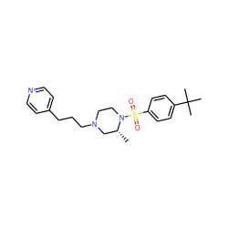 C[C@@H]1CN(CCCc2ccncc2)CCN1S(=O)(=O)c1ccc(C(C)(C)C)cc1 ZINC000040899527