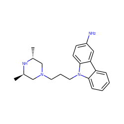 C[C@@H]1CN(CCCn2c3ccccc3c3cc(N)ccc32)C[C@@H](C)N1 ZINC000026577983