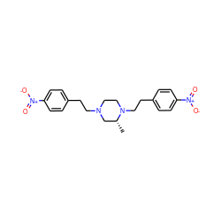 C[C@@H]1CN(CCc2ccc([N+](=O)[O-])cc2)CCN1CCc1ccc([N+](=O)[O-])cc1 ZINC000052620257