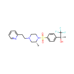 C[C@@H]1CN(CCc2ccccn2)CCN1S(=O)(=O)c1ccc([C@](C)(O)C(F)(F)F)cc1 ZINC000040950928