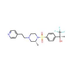 C[C@@H]1CN(CCc2ccncc2)CCN1S(=O)(=O)c1ccc([C@](C)(O)C(F)(F)F)cc1 ZINC000040914753