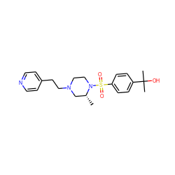 C[C@@H]1CN(CCc2ccncc2)CCN1S(=O)(=O)c1ccc(C(C)(C)O)cc1 ZINC000040901523