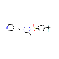 C[C@@H]1CN(CCc2ccncc2)CCN1S(=O)(=O)c1ccc(C(C)(F)F)cc1 ZINC000040823021