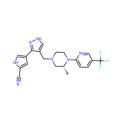 C[C@@H]1CN(Cc2c[nH]nc2-c2c[nH]c(C#N)c2)CCN1c1ccc(C(F)(F)F)cn1 ZINC000115172934