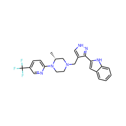 C[C@@H]1CN(Cc2c[nH]nc2-c2cc3ccccc3[nH]2)CCN1c1ccc(C(F)(F)F)cn1 ZINC000115175375