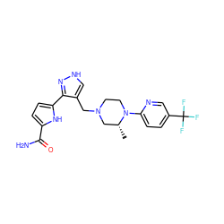 C[C@@H]1CN(Cc2c[nH]nc2-c2ccc(C(N)=O)[nH]2)CCN1c1ccc(C(F)(F)F)cn1 ZINC000115172025