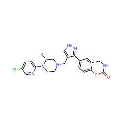 C[C@@H]1CN(Cc2c[nH]nc2-c2ccc3c(c2)CNC(=O)O3)CCN1c1ccc(Cl)cn1 ZINC000148806634