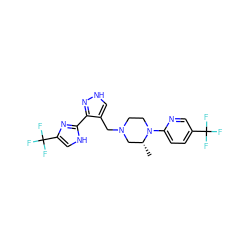 C[C@@H]1CN(Cc2c[nH]nc2-c2nc(C(F)(F)F)c[nH]2)CCN1c1ccc(C(F)(F)F)cn1 ZINC000115168955