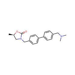 C[C@@H]1CN(Cc2ccc(-c3ccc(CN(C)C)cc3)cc2)C(=O)O1 ZINC000040938493