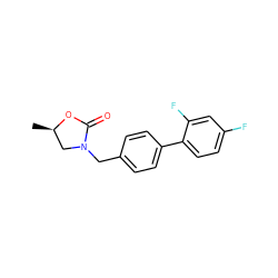 C[C@@H]1CN(Cc2ccc(-c3ccc(F)cc3F)cc2)C(=O)O1 ZINC000040939876