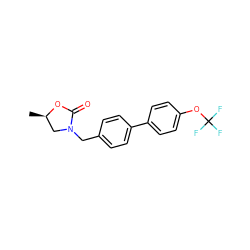 C[C@@H]1CN(Cc2ccc(-c3ccc(OC(F)(F)F)cc3)cc2)C(=O)O1 ZINC000040943754