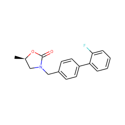 C[C@@H]1CN(Cc2ccc(-c3ccccc3F)cc2)C(=O)O1 ZINC000040939004