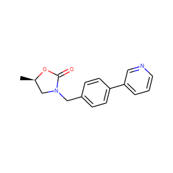 C[C@@H]1CN(Cc2ccc(-c3cccnc3)cc2)C(=O)O1 ZINC000040424133