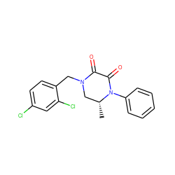 C[C@@H]1CN(Cc2ccc(Cl)cc2Cl)C(=O)C(=O)N1c1ccccc1 ZINC000095566113